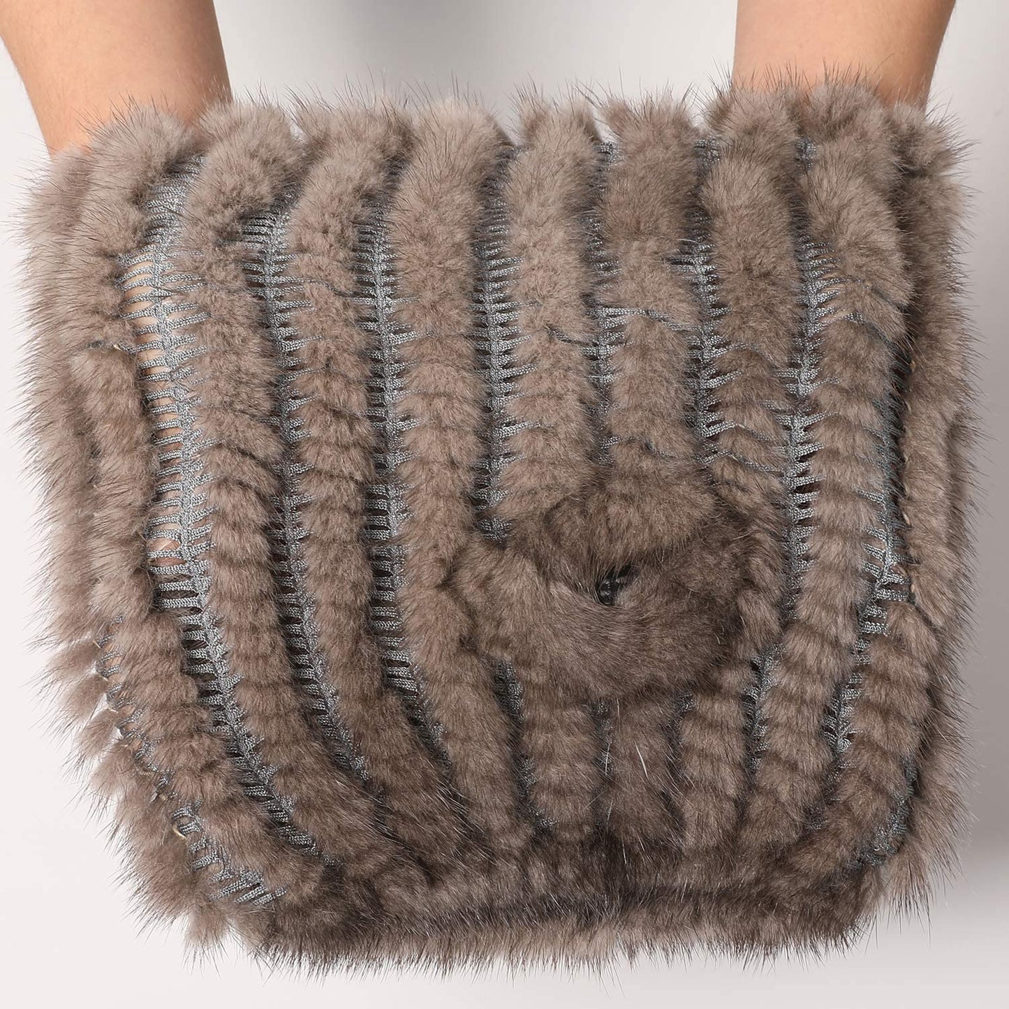 Valpeak Womens Winter Mittens Knitted Mink Fur Gloves Fingerless Arm Warmers Cold Weather Elasticity Apparel & Accessories > Clothing Accessories > Gloves & Mittens Valpeak   