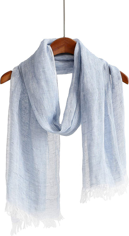 Jeelow Lightweight Summer Scarf Light Shawl Wrap Linen Feel Scarves for Men and Women Apparel & Accessories > Clothing Accessories > Scarves & Shawls Jeelow Blue Original  