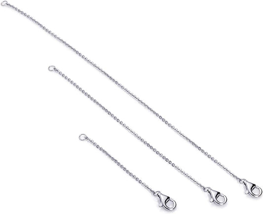 Meow Star Necklace Extender Sterling Silver Necklace Extenders Gold Chain Extenders for Necklaces Extender for Bracelet Anklet Set 2", 3", 4", and 6" Apparel & Accessories > Jewelry > Anklets Meow Star 925 Sterling Silver Set 2", 4", 6"  