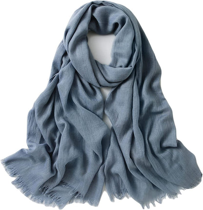 Jeelow Cotton Feel Scarf Shawl Wrap Soft Lightweight Scarves and Wraps for Men Women Apparel & Accessories > Clothing Accessories > Scarves & Shawls Jeelow Light Blue  