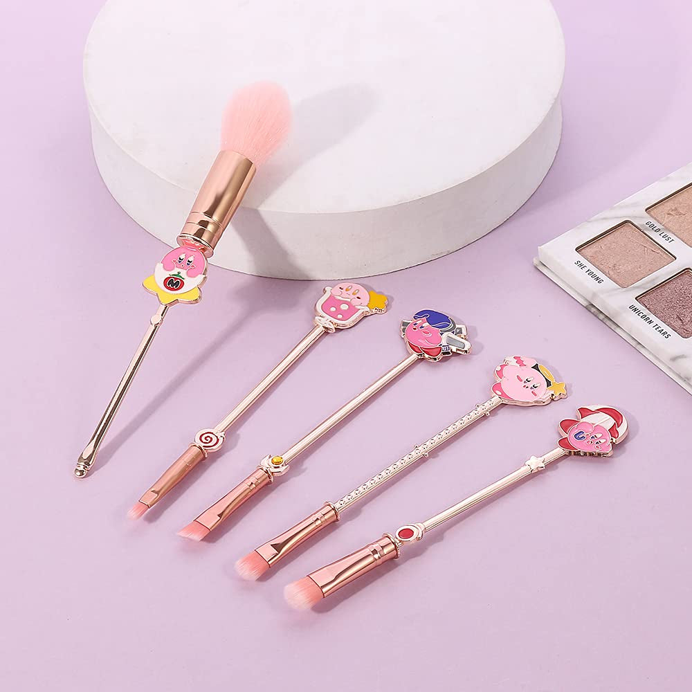 Cartoon Kirbys Makeup Brushes, Pink Cute Kirbys Makeup Brushes Set Professional Metal Handle Face Eye Makeup Brushes & Tools Health & Beauty > Personal Care > Cosmetics > Cosmetic Tools > Makeup Tools KF Ornament   