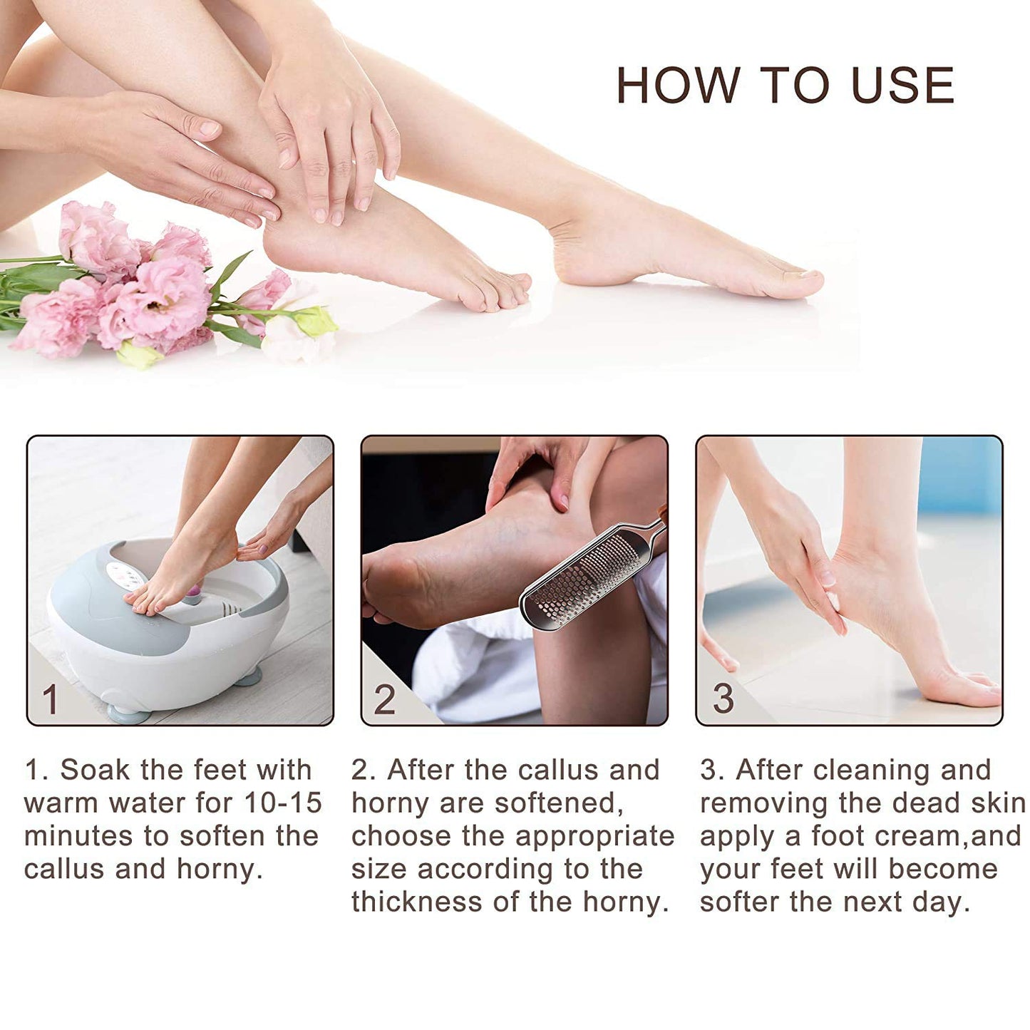 Colossal Foot Rasp Foot File and Callus Remover, Best Foot Care Pedicure Metal Surface Tool to Remove Hard Skin, Can Be Used on Both Wet and Dry Feet, Surgical Grade Stainless Steel File Health & Beauty > Personal Care > Foot Care Whiteh   