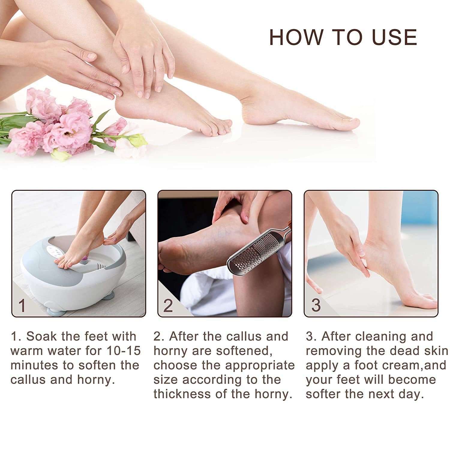Colossal Foot Rasp Foot File and Callus Remover, Best Foot Care Pedicure Metal Surface Tool to Remove Hard Skin, Can Be Used on Both Wet and Dry Feet, Surgical Grade Stainless Steel File Health & Beauty > Personal Care > Foot Care Whiteh   