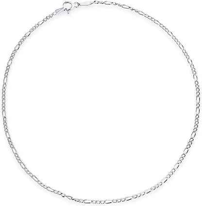 Savlano 925 Sterling Silver Solid Italian Figaro, Rope,Herringbone, Curb, Ball Bead, Snake, Mariner Chain Anklet for Women & Girls, Comes in 0.8Mm - 5Mm Gift Box Apparel & Accessories > Jewelry > Anklets Savlano Figaro 1.5mm 10.0 Inches 