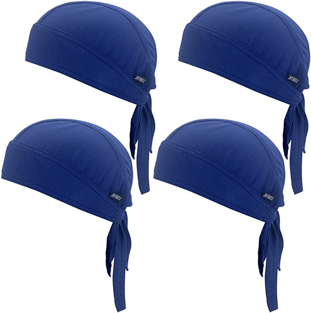 Sweat Wicking Doo Rag Cooling Dew Rag Helmet Liner Hat Large Motorcycle Head Wrap Bandana Skull Caps for Men and Women Apparel & Accessories > Clothing Accessories > Bandanas & Headties JHYWELL Navy Pack  