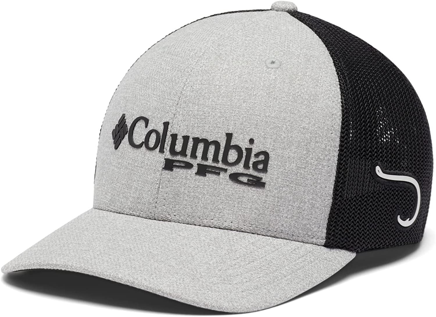 Columbia PFG Logo Mesh Ball Cap-High Crown Apparel & Accessories > Clothing Accessories > Hats Columbia Cool Grey Heather/Black XX-Large 