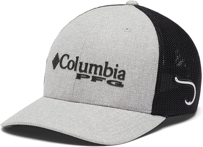 Columbia PFG Logo Mesh Ball Cap-High Crown Apparel & Accessories > Clothing Accessories > Hats Columbia Cool Grey Heather/Black XX-Large 