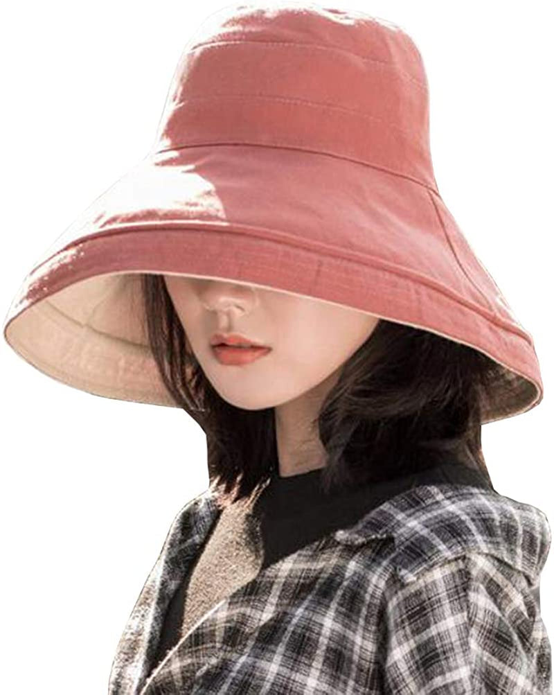 Farodor Women'S Packable Reversible Bucket Hat UV Sun Protection Wide Brim Summer Beach Cap Apparel & Accessories > Clothing Accessories > Hats FaroDor 1red  