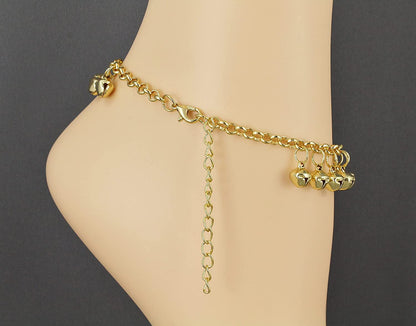 Gold Jingle Bells Adjustable Anklet Ankle Bracelet Belly Dancer 8-10 Inches Long Gold Bell Anklet Very Jingly Apparel & Accessories > Jewelry > Anklets Generic   