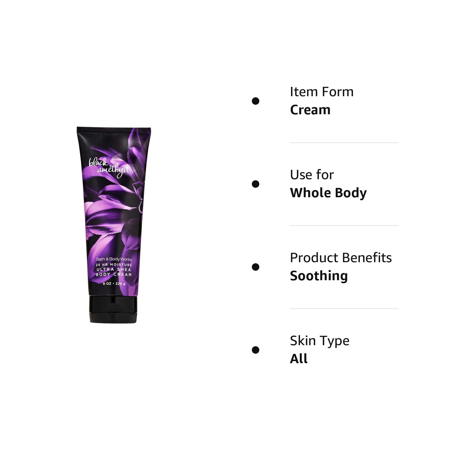Bath and Body Works BLACK AMETHYST Ultra Shea Body Cream 8 Ounce (2019 Edition) Health & Beauty > Personal Care > Cosmetics > Bath & Body Bath and Body Works   