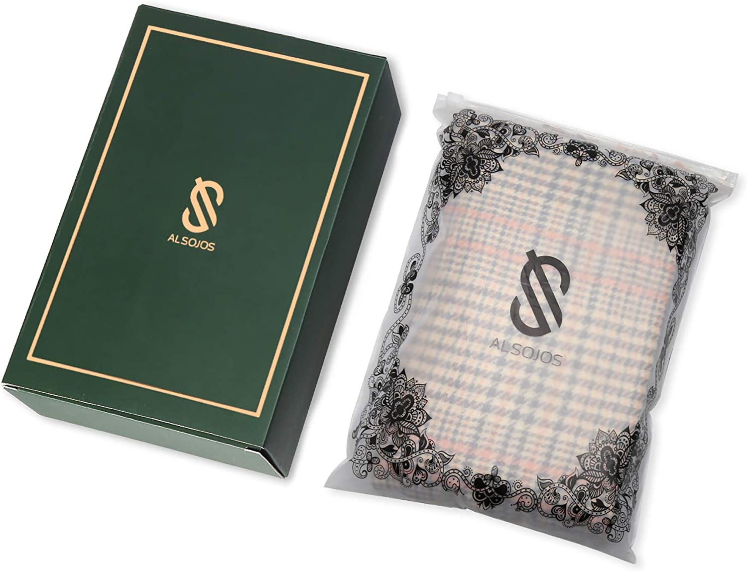 SOJOS Winter Warm Tartan Plaid Houndstooth Checked Soft Scarf Classic Cashmere Feel Shawls Wraps SC337 Apparel & Accessories > Clothing Accessories > Scarves & Shawls SOJOS   