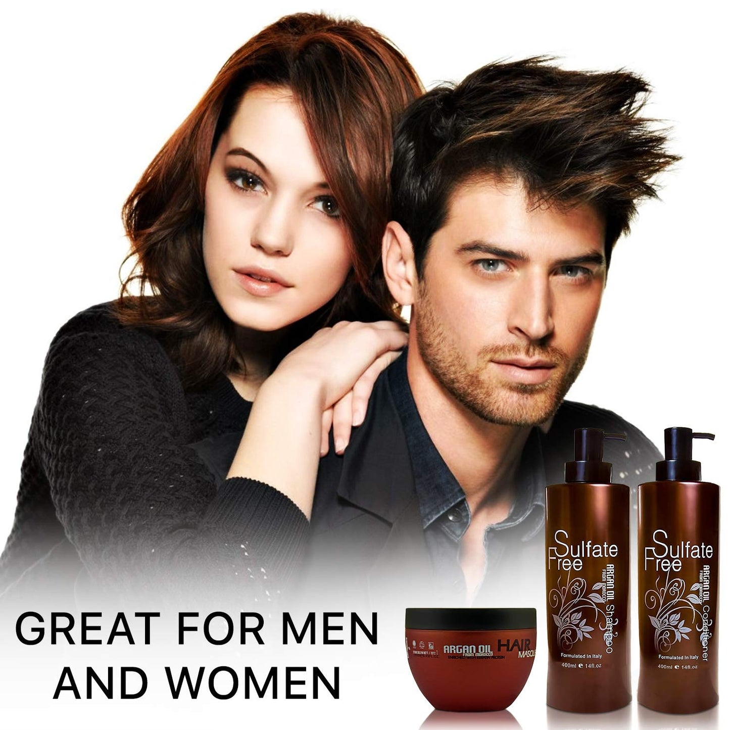 Moroccan Argan Oil Shampoo Conditioner and Hair Mask | Sulfate Free Set Best Gift for Damaged, Dry, Curly or Frizzy Hair - Thickening for Fine/Thin Hair Safe for Color and Keratin Treated Hair Health & Beauty > Personal Care > Hair Care BINGO HAIR CARE   