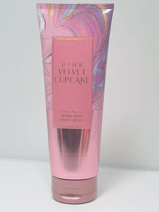 Bath and Body Works Pink Velvet Cupcake 24 Hour Ultra Shea Body Cream 8 Ounce Pink Swirl Tube Fall 2020 Health & Beauty > Personal Care > Cosmetics > Bath & Body Bath & Body Works   