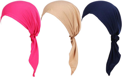 Summer Chemo Scarf Lightweight Silky Beanie Ruffle Cap Cancer Headwear for Womens Apparel & Accessories > Clothing Accessories > Headwear DancMolly Navy+rose+khaki  