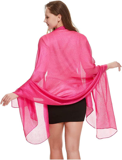 Wedding Shawl Metallic Sparkle Party Formal Shawls and Wraps for Evening Dresses Apparel & Accessories > Clothing Accessories > Scarves & Shawls The Twins Dream Rose Sparkle One Size 