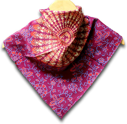 Large Cotton Scarfs for Women Lightweight Soft Sheer Neck Scarf, Head Scarf, Block Print Sanganer Summer Floral Scarf, Bandanas for Women, Handmade Blue Red Fashion Scarf Square Shawl Stole Wrap 21X21 Apparel & Accessories > Clothing Accessories > Scarves & Shawls Homestead Burgundy 21 x 21 inches 
