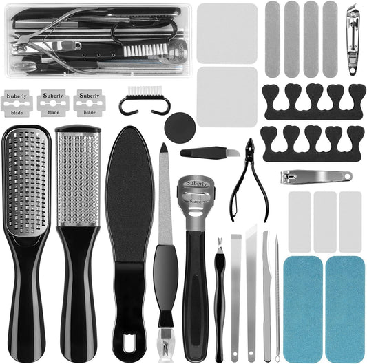 Professional Pedicure Kit, Rosmax 30 in 1 Pedicure Tools Stainless Steel Washable Foot Care Kit Dead Skin Remover Foot Spa Set at Home Health & Beauty > Personal Care > Foot Care Rosmax Life   