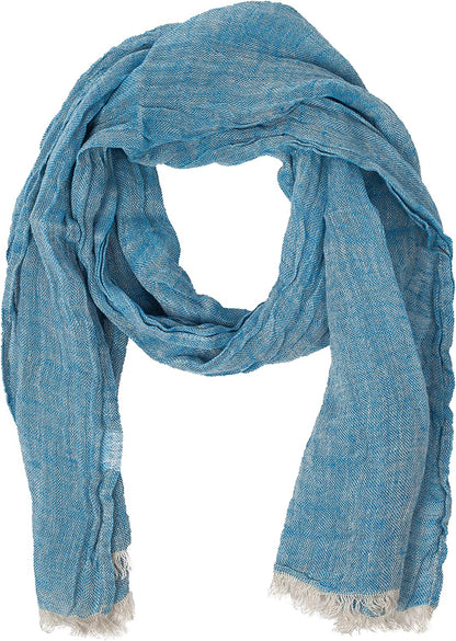Lusie'S Linen Scarf - 100% Linen - Imported from Europe Apparel & Accessories > Clothing Accessories > Scarves & Shawls LUSIE'S LINEN Grayish Blue  