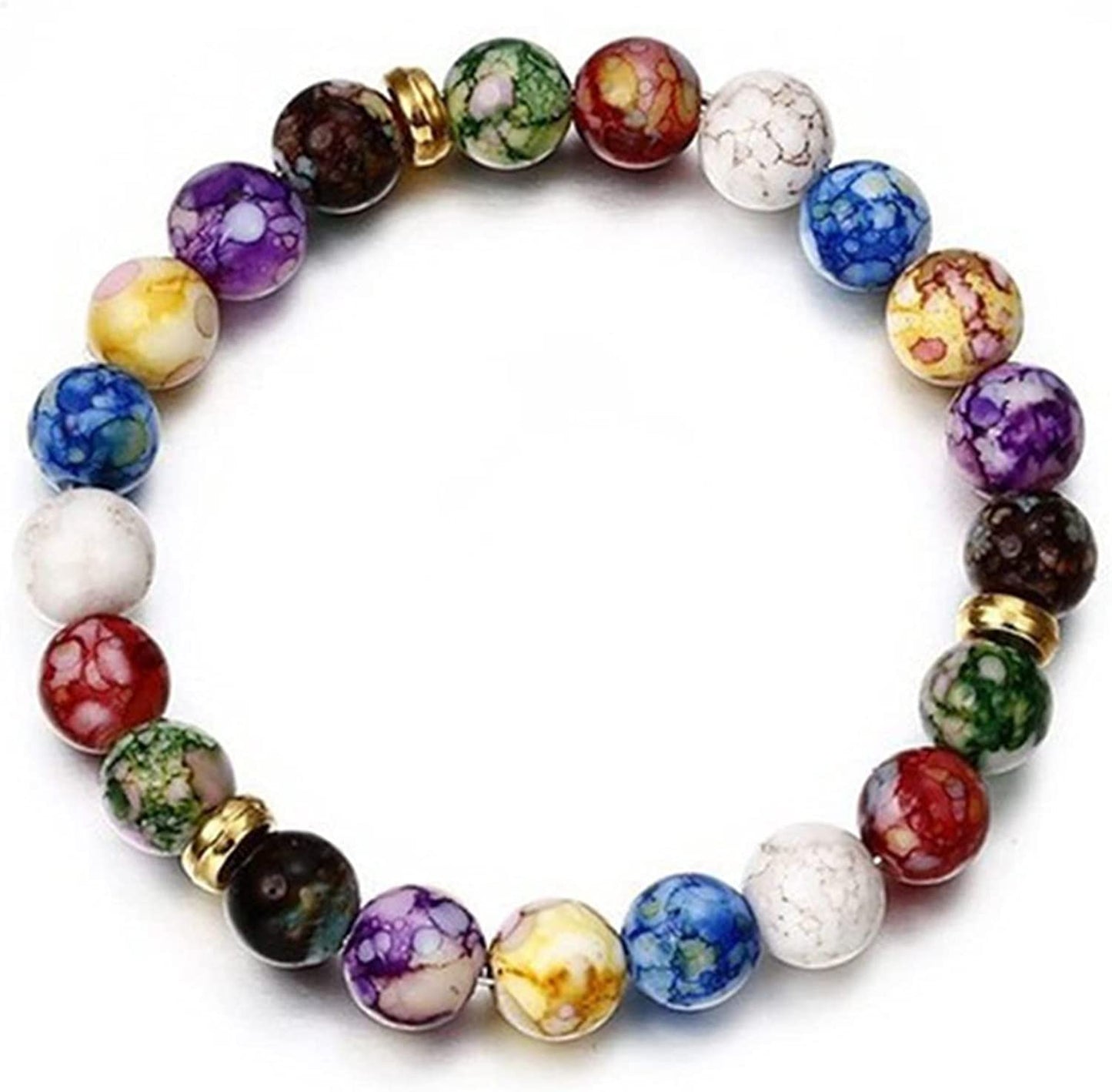 Healing Crystals Bracelet Natural Gemstones Beads Bracelet Elastic Natural Stone Yoga Beads Bracelet Apparel & Accessories > Jewelry > Bracelets Generic Multicolor #1  