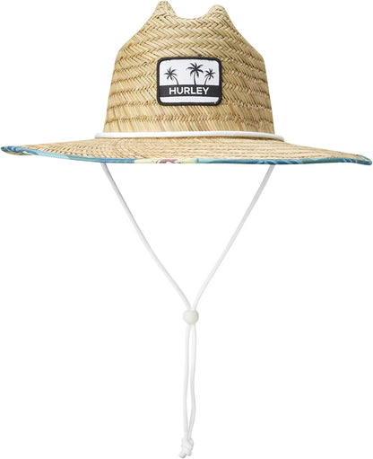 Hurley Women'S Straw Hat - Capri Medium Brim Real Straw Lifeguard Sun Hat with Chin Strap Apparel & Accessories > Clothing Accessories > Hats Hurley Melon Tint One Size 