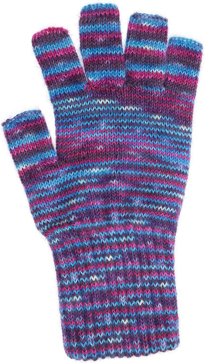 Darn Warm Alpaca Fingerless Gloves (90% Alpaca) Apparel & Accessories > Clothing Accessories > Gloves & Mittens AndeanSun Purple and Blue Small 