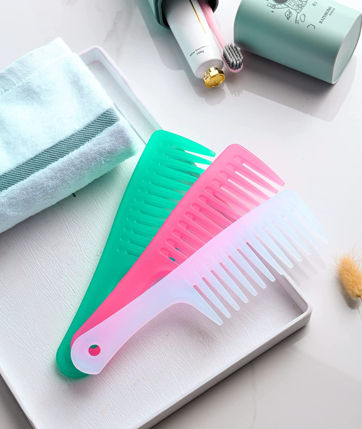 Wide Tooth Comb and Large Hair Detangling Comb, Durable Hair Brush for Best Styling and Professional Hair Care, Suitable for Curly Hair, Long Hair, Wet Hair in All Types. Health & Beauty > Personal Care > Hair Care GAONSWOE   