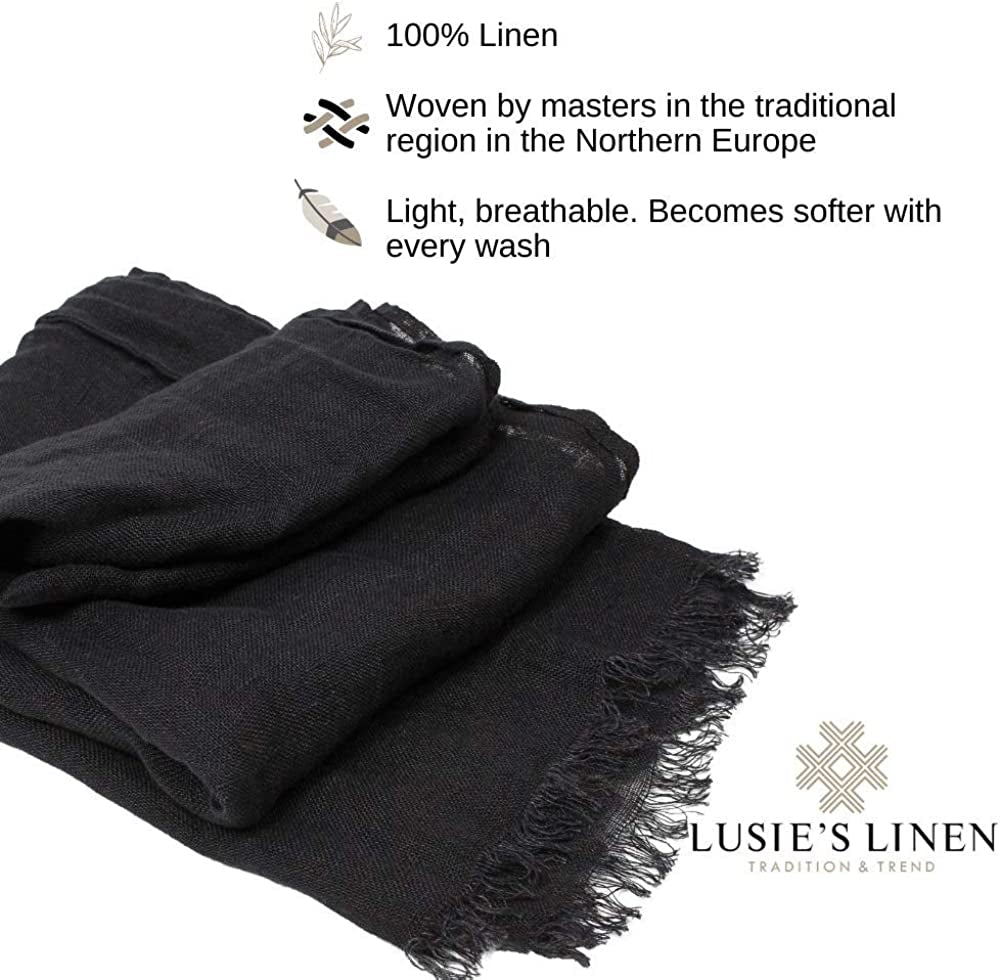 Lusie'S Linen Scarf - 100% Linen - Imported from Europe Apparel & Accessories > Clothing Accessories > Scarves & Shawls LUSIE'S LINEN   