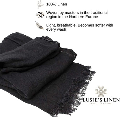 Lusie'S Linen Scarf - 100% Linen - Imported from Europe Apparel & Accessories > Clothing Accessories > Scarves & Shawls LUSIE'S LINEN   