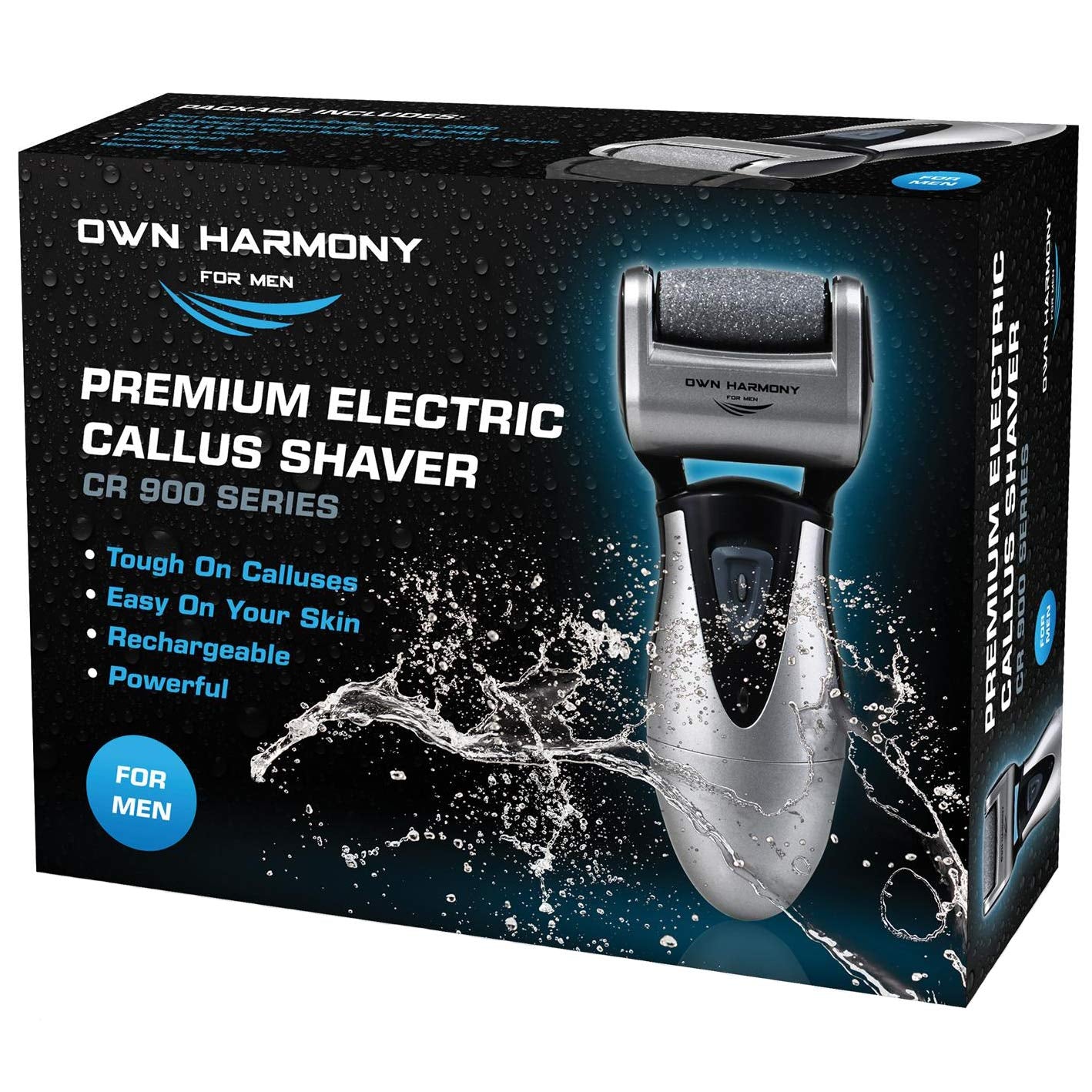 Electric Foot Callus Remover, Feet Scrubber: Own Harmony Rechargeable Mens Pedicure Tools Kit, Professional Electronic Foot Care File, Best for Hard Cracked Dead Skin and Powerful Pedi Spa, 3 Rollers Health & Beauty > Personal Care > Foot Care Own Harmony Gray  