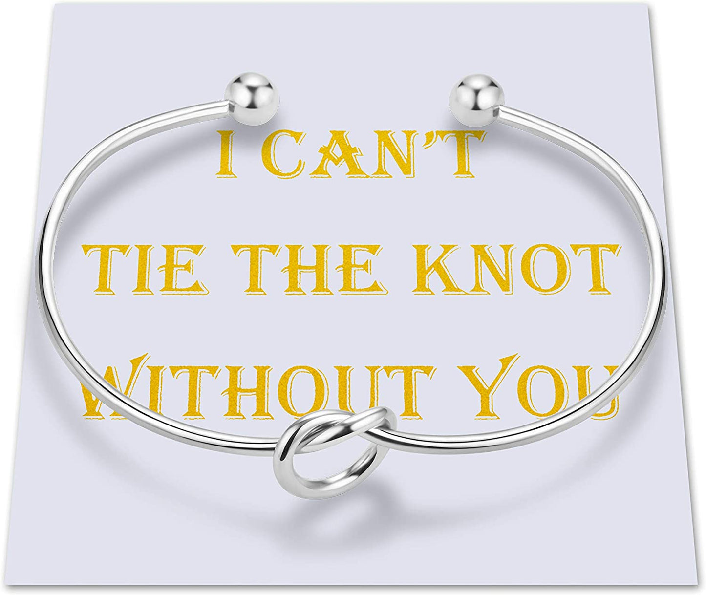 CHICNOW I Can'T Tie the Knot without You Bridesmaid Gift Cards Bridesmaid Bracelets Silver Tone- Set of 4,5,6 Apparel & Accessories > Jewelry > Bracelets Chicnow C. Silver Tone 1PCs  