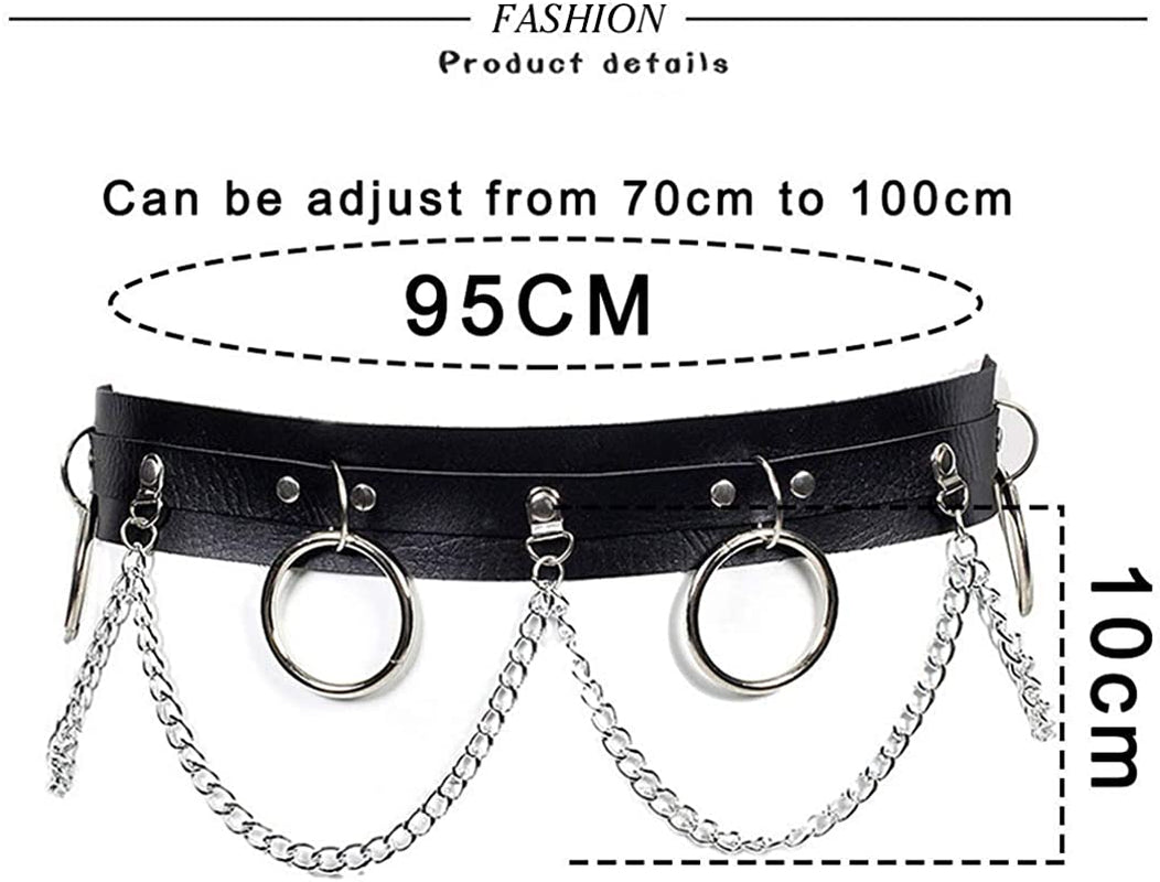 Relbcy Punk Waist Chain Belt Layered Leather Body Harness Chains Rave Body Belts Waist Accessories for Women and Girls Apparel & Accessories > Jewelry > Body Jewelry RELBCY   
