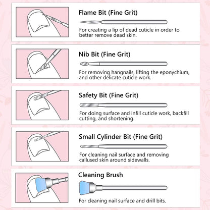 Melodysusie 10Pcs Nail Drill Bits Set, 3/32 Inch Diamond Cuticle Nail Bits Kit for Nail Drill E-File, Manicure Pedicure Remover Tools for Acrylic Gel Nails, Salon Home Nail Care Supplies, Silver Health & Beauty > Personal Care > Cosmetics > Cosmetic Tools > Nail Tools MelodySusie   