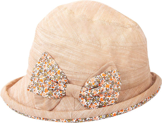 CACUSS Women'S Foldable Floral Bucket Hat Rolled Brim with Bowknot Apparel & Accessories > Clothing Accessories > Hats CACUSS Yellow  