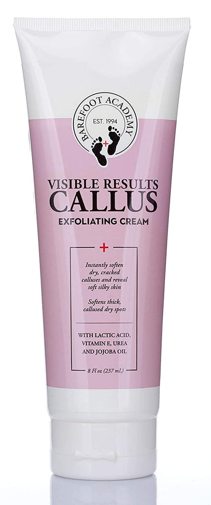 Barefoot Academy Heavy Duty Foot Care Scrub & Moisturizer Cream for Calluses, Dead Skin, Tough Heels, Cracked Heels, & Rough Spots on Feet, Skin Care for Feet, Large 8 Fl Oz (Cracked Heal Foot Cream) Health & Beauty > Personal Care > Foot Care Barefoot Academy Exfoliating Foot Cream  