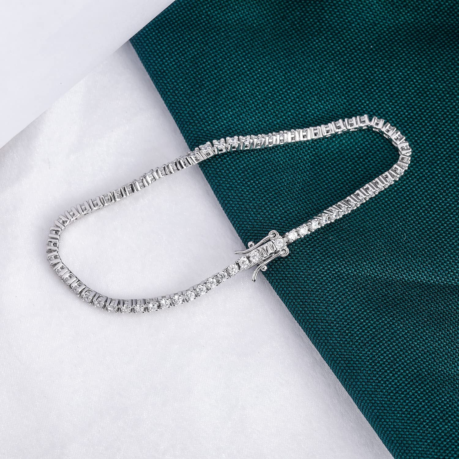TIKJE 925 Sterling Silver 2-7Mm Cubic Zirconia Classic Tennis Bracelet | White Gold Bracelets for Women | Size 6-8.5 Inches Apparel & Accessories > Jewelry > Bracelets TIKJE   