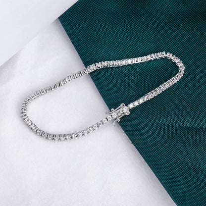 TIKJE 925 Sterling Silver 2-7Mm Cubic Zirconia Classic Tennis Bracelet | White Gold Bracelets for Women | Size 6-8.5 Inches Apparel & Accessories > Jewelry > Bracelets TIKJE   