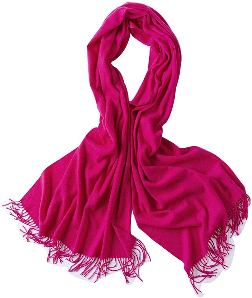 Bellonesc Cashmere Scarf Shawls for Women and Men Apparel & Accessories > Clothing Accessories > Scarves & Shawls Beillonesc Rose Red  