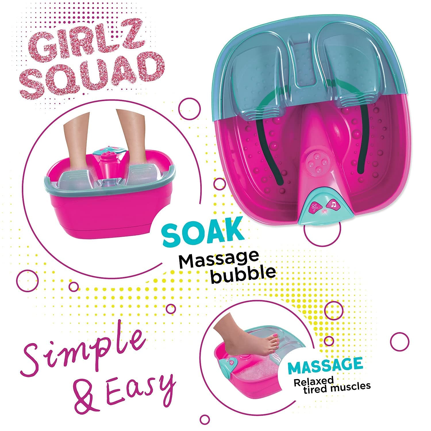 Girlz Squad Foot Spa Sets for Girls Ages 7-12 with Nail Kit for Kids - DIY Manicure and Pedicure Set with Foot Care Kit Perfect for Sleepovers and Slumber Party. Helps Develop Self-Care and Creativity Health & Beauty > Personal Care > Foot Care Girlz Squad   