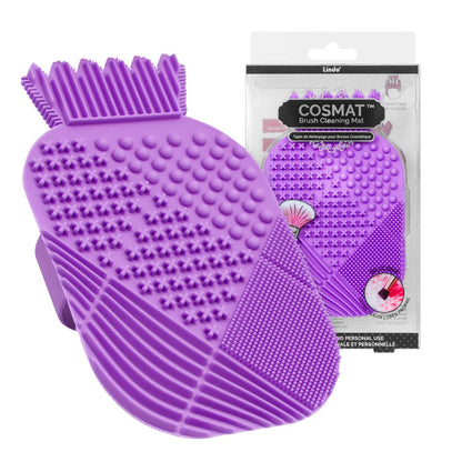 Lindo Cosmat Makeup Brush Cleaning Mat - Silicone Brush Scrubber, Portable Washing Tool with Handle (Purple) Health & Beauty > Personal Care > Cosmetics > Cosmetic Tools > Makeup Tools Lindo Purple  
