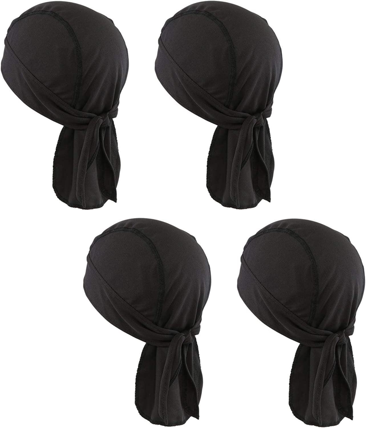 Cooling Helmet Liner - Do Rag Skull Cap for Men - Head Scarf, Bandana, Head Wrap, Beanie for Motorcycle, Cycling, Sports Apparel & Accessories > Clothing Accessories > Headwear Tough Headwear 4 Black  