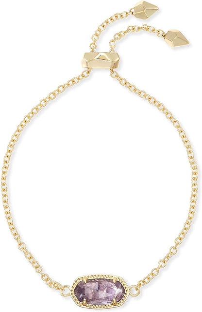 Kendra Scott Elaina Adjustable Chain Bracelet for Women, Fashion Jewelry, Gold-Plated Apparel & Accessories > Jewelry > Bracelets Kendra Scott GOLD - AMETHYST  