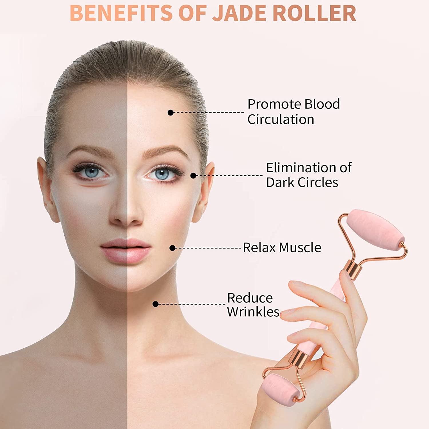 FACEMADE Gua Sha and Jade Roller, Gua Sha Massage Tool for Skin Care, Jade Roller for Face, Eyes, Body Muscle Relaxation and Relieve Wrinkles and Fine Lines Health & Beauty > Personal Care > Cosmetics > Cosmetic Tools > Skin Care Tools FACEMADE   