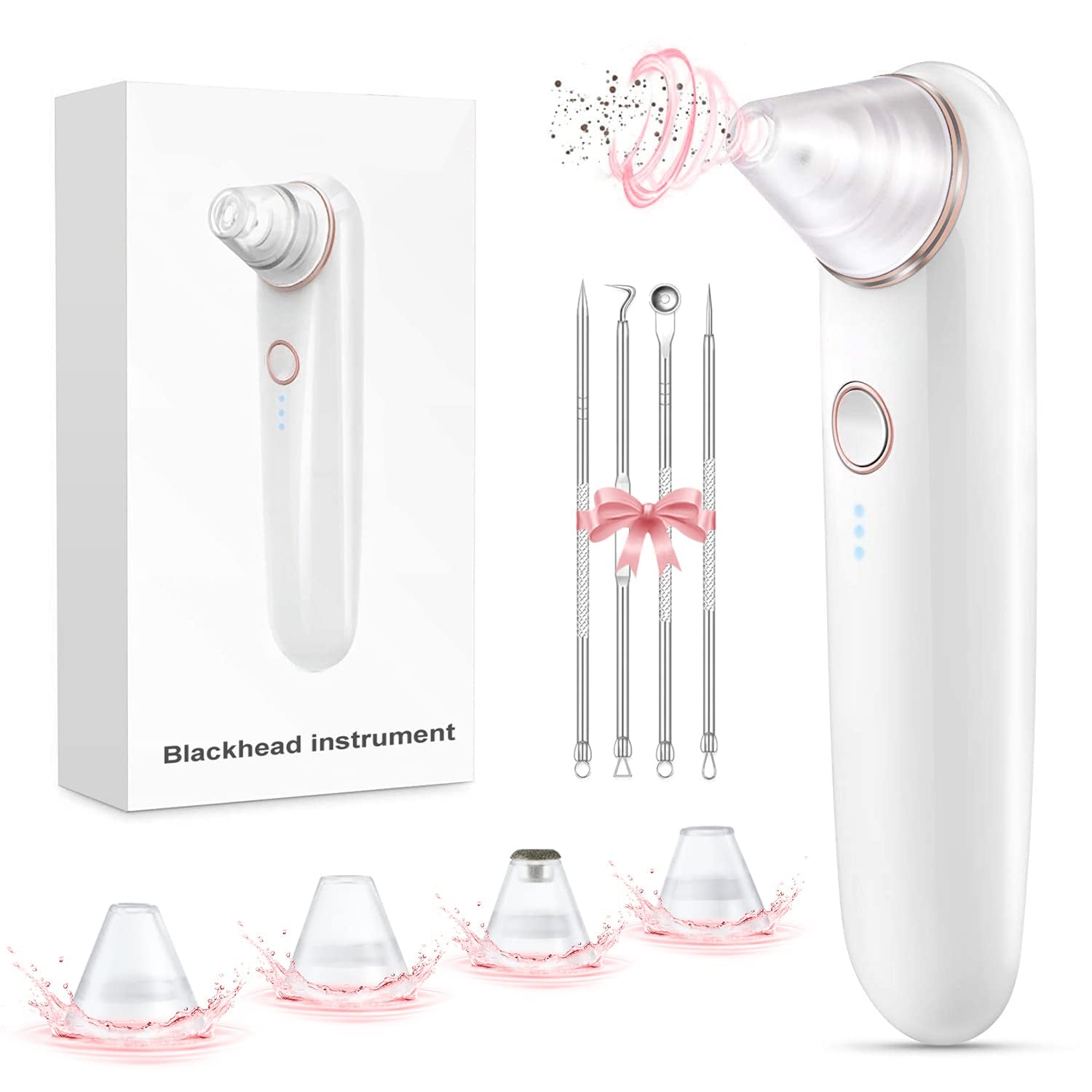Blackhead Remover Pore Vacuum,Acne Remover,Comedone Whitehead Extractor Tool-3 Suction Power,4Probes,Usb Rechargeable Blackhead Vacuum Kit for Women & Men Health & Beauty > Personal Care > Cosmetics > Cosmetic Tools > Skin Care Tools eulumap   
