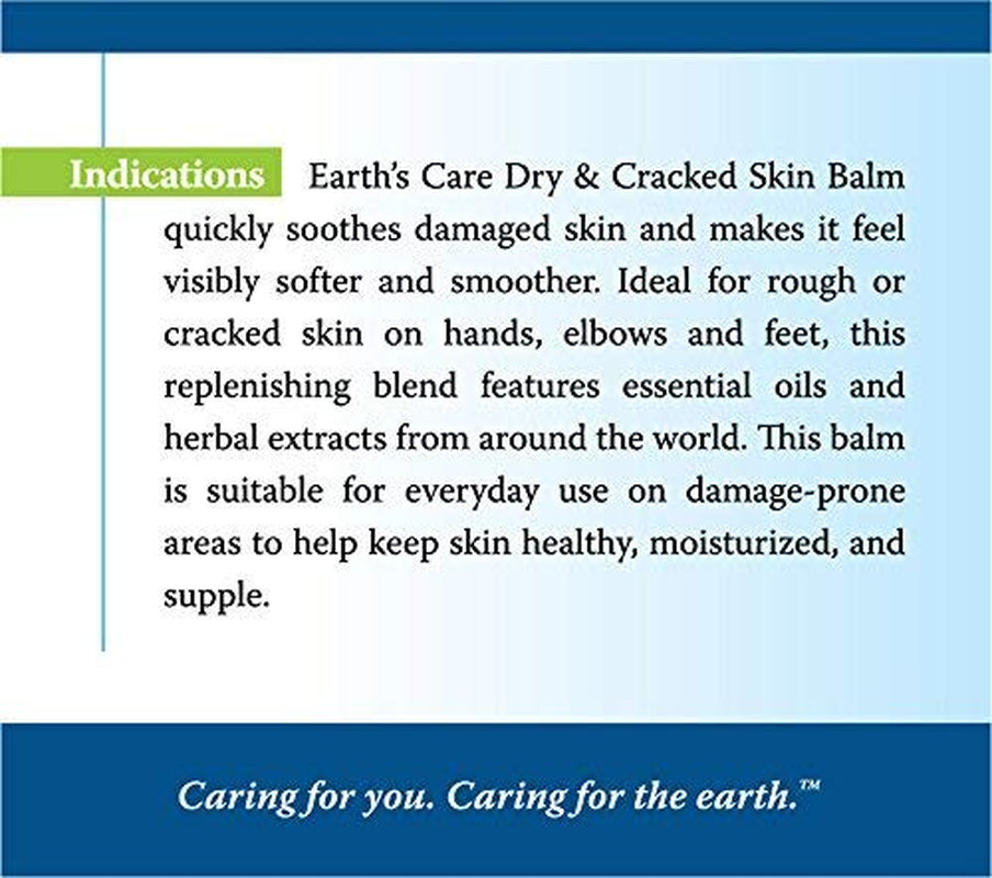 Earth'S Care Dry and Cracked Skin Balm Moisturizer for Dry Skin - Cracked Hands Repair Cream - Foot Cream for Dry Heels 2.5 OZ (2 Jars) Health & Beauty > Personal Care > Foot Care Earth's Care   