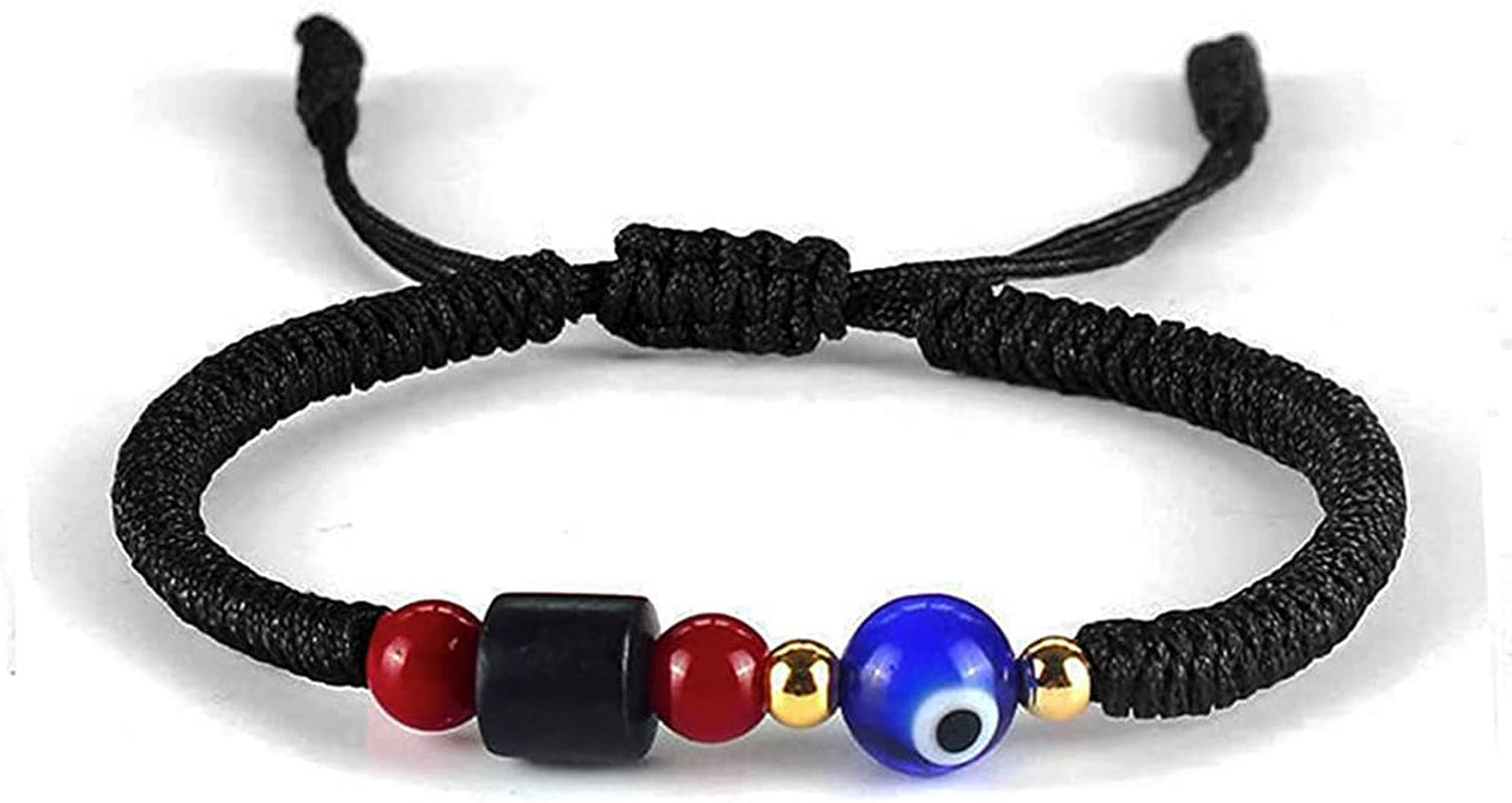 Handmade String Evil Eye Bracelet for Women Men Girls Boys Black Red Thread Adjustable Bracelets Minimalist Jewelry Apparel & Accessories > Jewelry > Bracelets kelistom 11. evil eye beads-black  