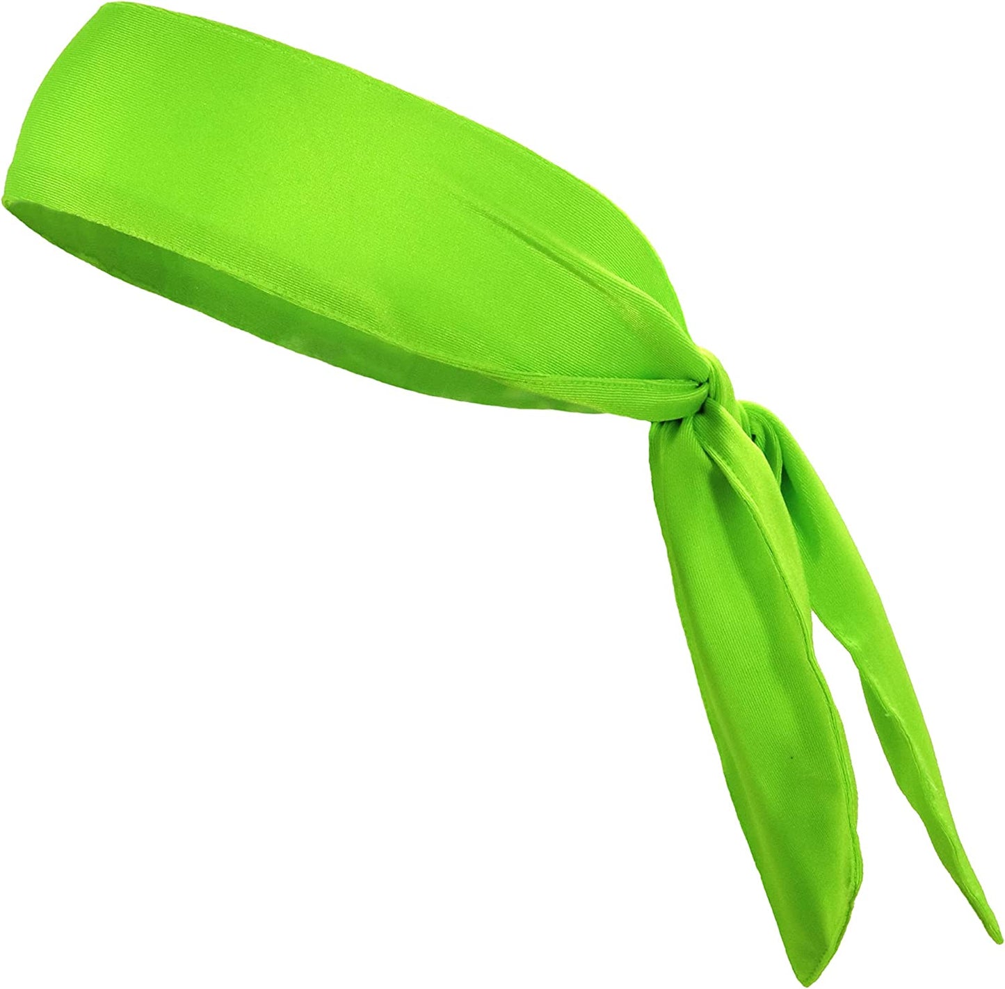 Kenz Laurenz Headbands Tie on Headband for Women Men Running Athletic Hair Head Band Elastic Sports Sweat Basketball Sweatband Stetchy Yoga Workout Sweatbands Adjustable Non-Slip Moisture Wicking Apparel & Accessories > Clothing Accessories > Bandanas & Headties Kenz Laurenz lime  