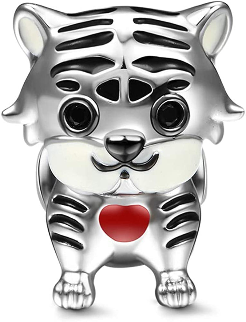 GNOCE Animal Charm Bead Sterling Silver Zodiac Signs Charm Bead Fit Bracelet/Necklace Jewelry Gift for Women Mens Apparel & Accessories > Jewelry > Bracelets GNOCE Tiger  