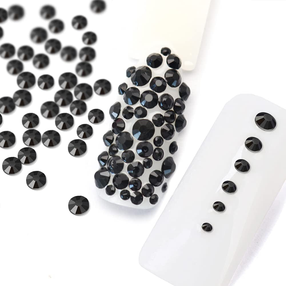 Molisaka Black Nail Art Rhinestones, Glass Flat Back Rhinestones for Nails Decorations, Bling Crystals Nail Gems for Nail Design, 3D Nail Jewels Set with Rhinestone Picker Tools (2320Pcs) Health & Beauty > Personal Care > Cosmetics > Cosmetic Tools > Nail Tools Molisaka   