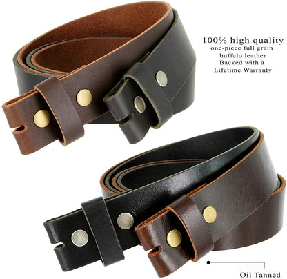 One Piece Full Grain Buffalo Oil Tanned Leather Replacement Belt Strap/ Belt with Buckle 1-1/2" (38Mm) Wide- Multiple Choices Apparel & Accessories > Clothing Accessories > Belts Belts.com   