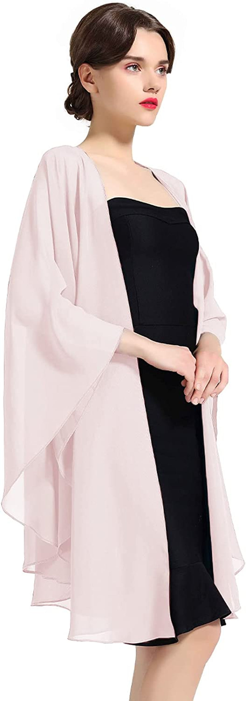 Shawl Wrap Chiffon Scarf for Women Evening Dresses Wedding Stole Black White Blue 25 Colors by BEAUTELICATE Apparel & Accessories > Clothing Accessories > Scarves & Shawls BEAUTELICATE Ballet Pink  